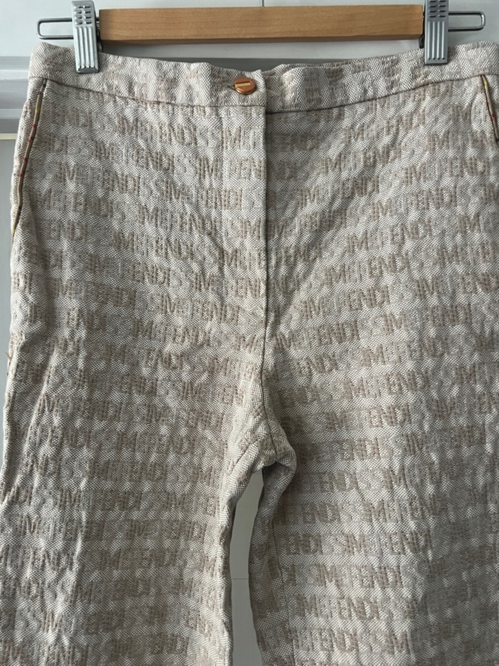THIS IS FOR @DYMDYM72 Fendi Beige Logo Jacquard Pants - Picture 5 of 12